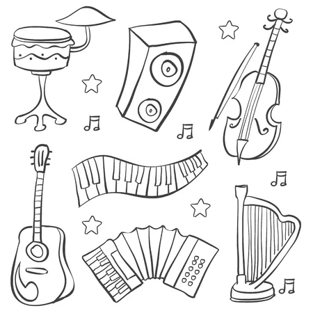 Dibujos para colorear e imprimir Musical Instruments