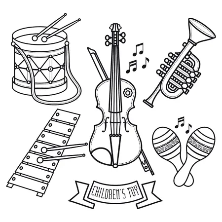 Dibujos para colorear e imprimir Musical Instruments