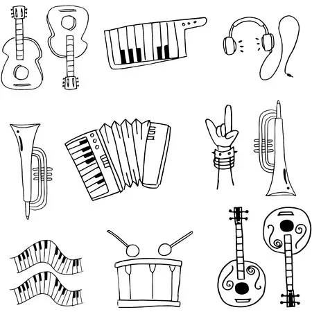 Dibujos para colorear e imprimir Musical Instruments