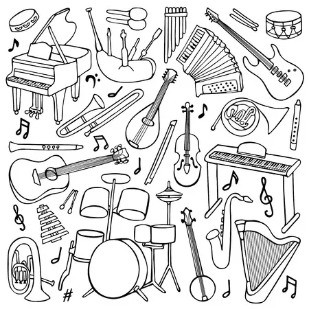 Dibujos para colorear e imprimir Musical Instruments