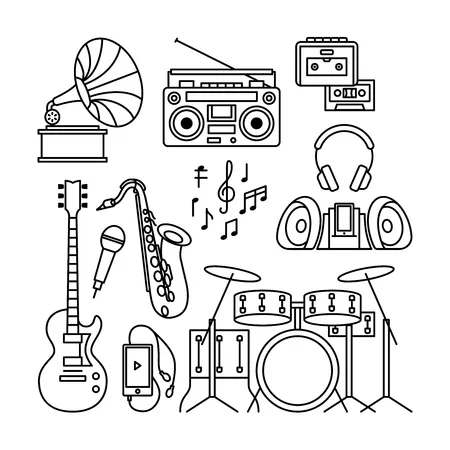 Dibujos para colorear e imprimir Musical Instruments