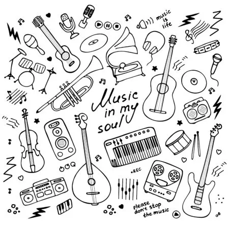 Dibujos para colorear e imprimir Musical Instruments