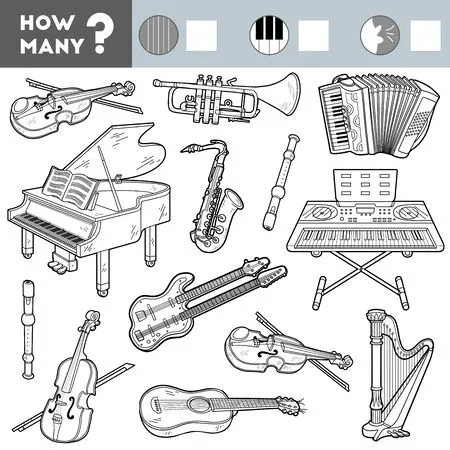 Dibujos para colorear e imprimir Musical Instruments