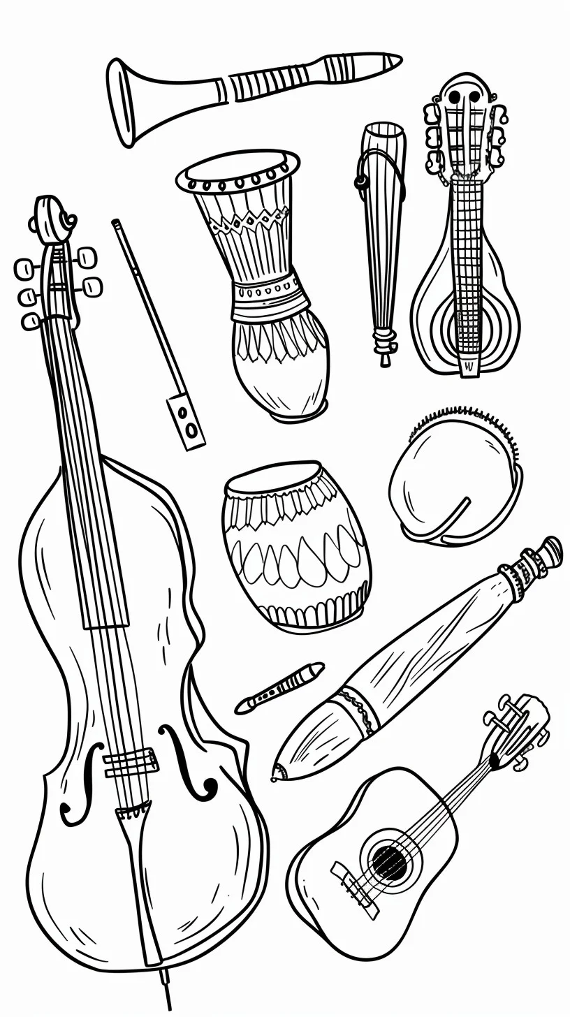 Dibujos para colorear e imprimir Musical Instruments