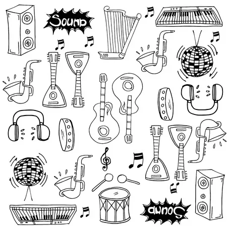 Dibujos para colorear e imprimir Musical Instruments