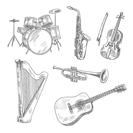 Dibujos para colorear e imprimir Musical Instruments