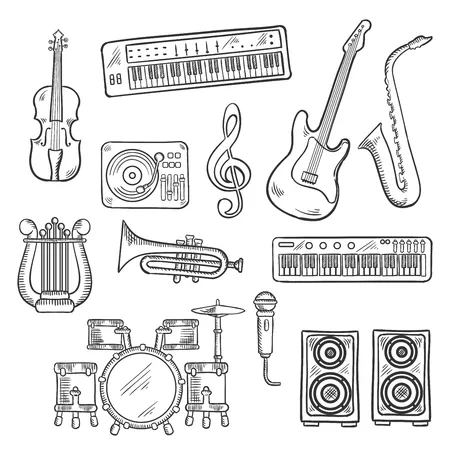 Dibujos para colorear e imprimir Musical Instruments