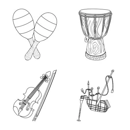 Dibujos para colorear e imprimir Musical Instruments