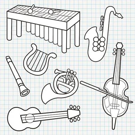 Dibujos para colorear e imprimir Musical Instruments