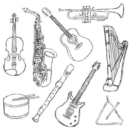 Dibujos para colorear e imprimir Musical Instruments