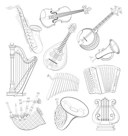 Dibujos para colorear e imprimir Musical Instruments