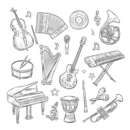 Dibujos para colorear e imprimir Musical Instruments