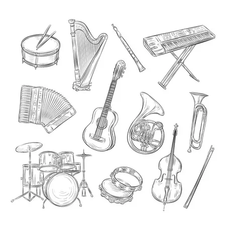 Dibujos para colorear e imprimir Musical Instruments