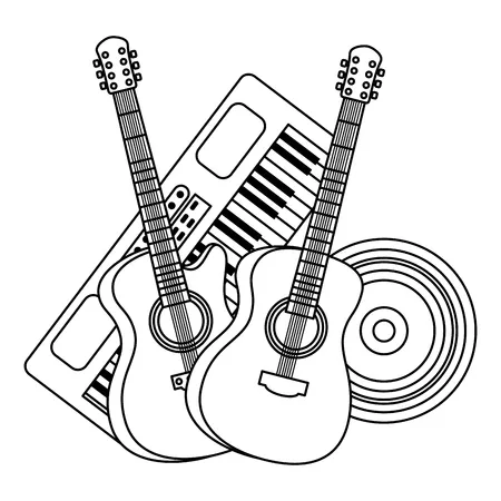 Dibujos para colorear e imprimir Musical Instruments