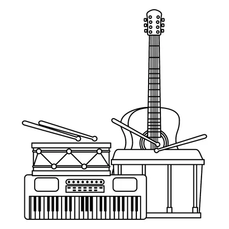 Dibujos para colorear e imprimir Musical Instruments