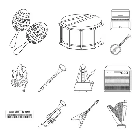 Dibujos para colorear e imprimir Musical Instruments