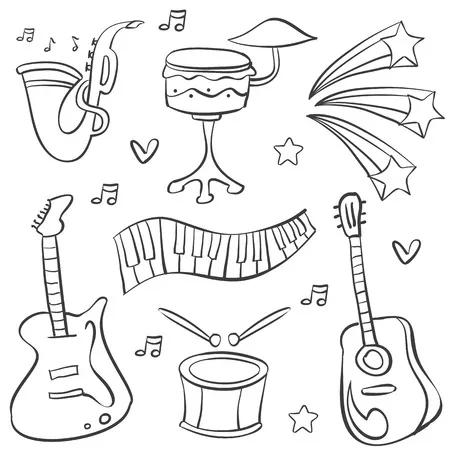 Dibujos para colorear e imprimir Musical Instruments