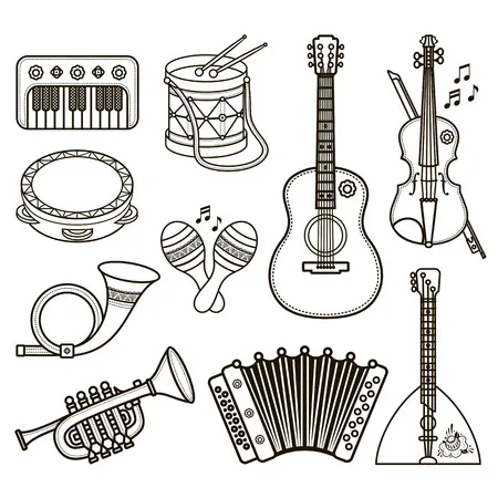 Dibujos para colorear e imprimir Musical Instruments