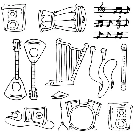 Dibujos para colorear e imprimir Musical Instruments