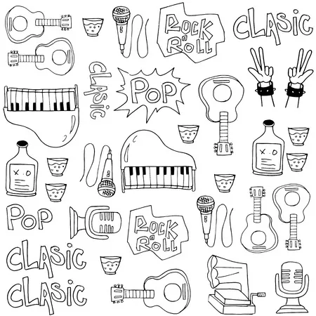 Dibujos para colorear e imprimir Musical Instruments