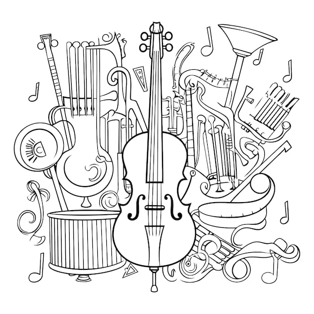 Dibujos para colorear e imprimir Musical Instruments