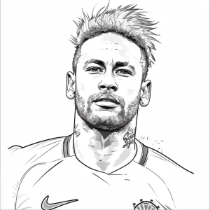 Neymar coloring pages 16