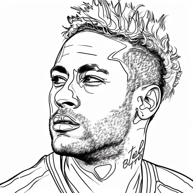 Dibujos para colorear e imprimir Neymar