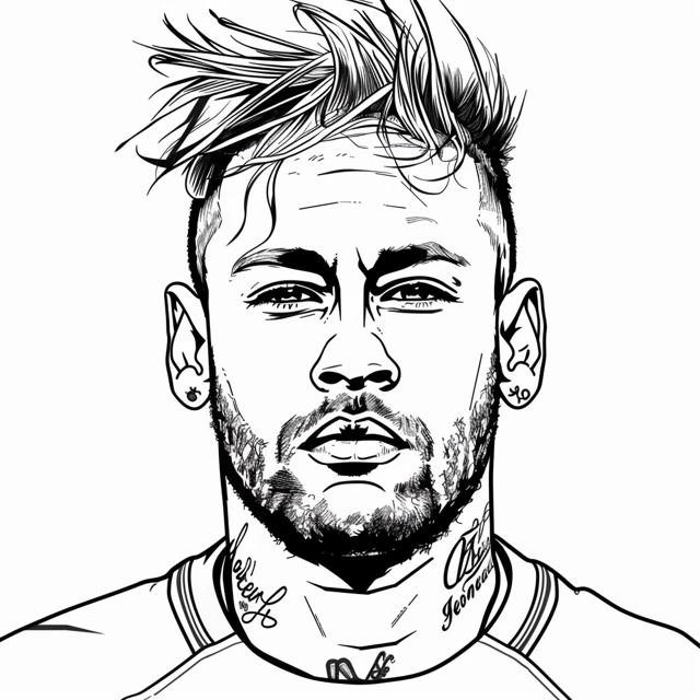 Dibujos para colorear e imprimir Neymar