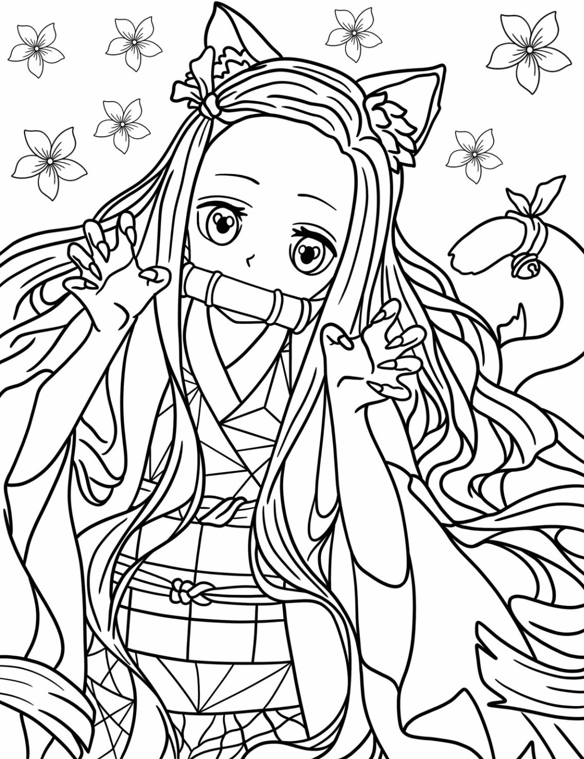 Dibujos para colorear e imprimir Nezuko