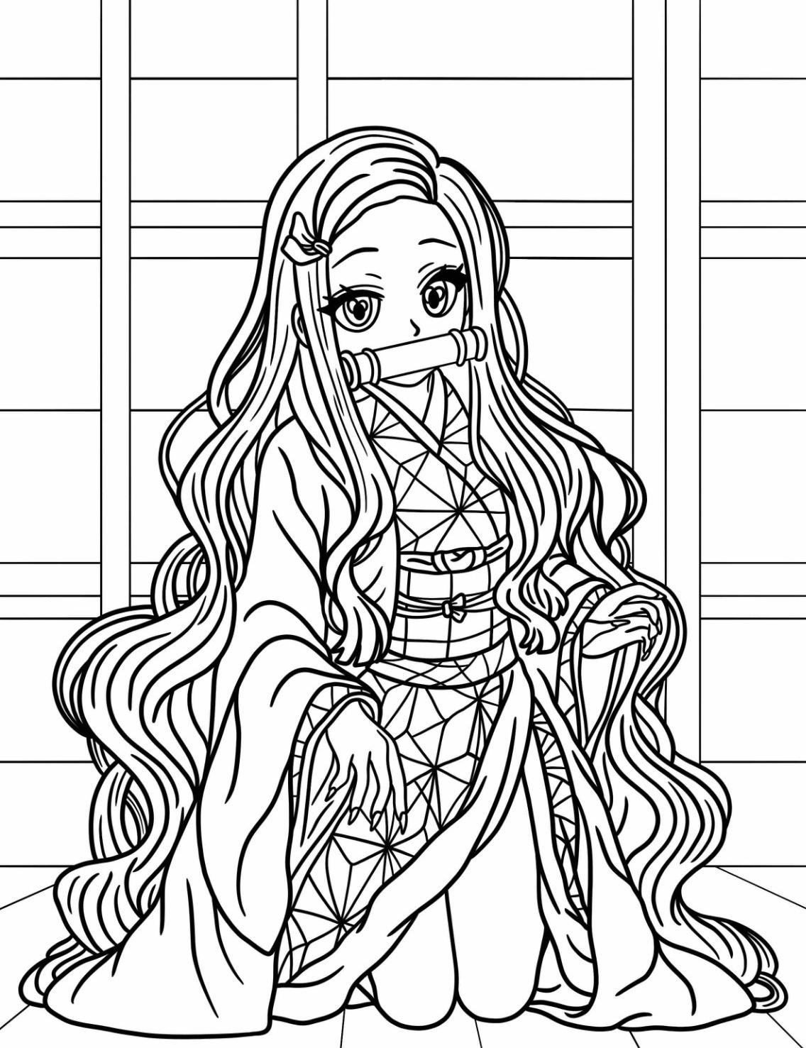 Dibujos para colorear e imprimir Nezuko