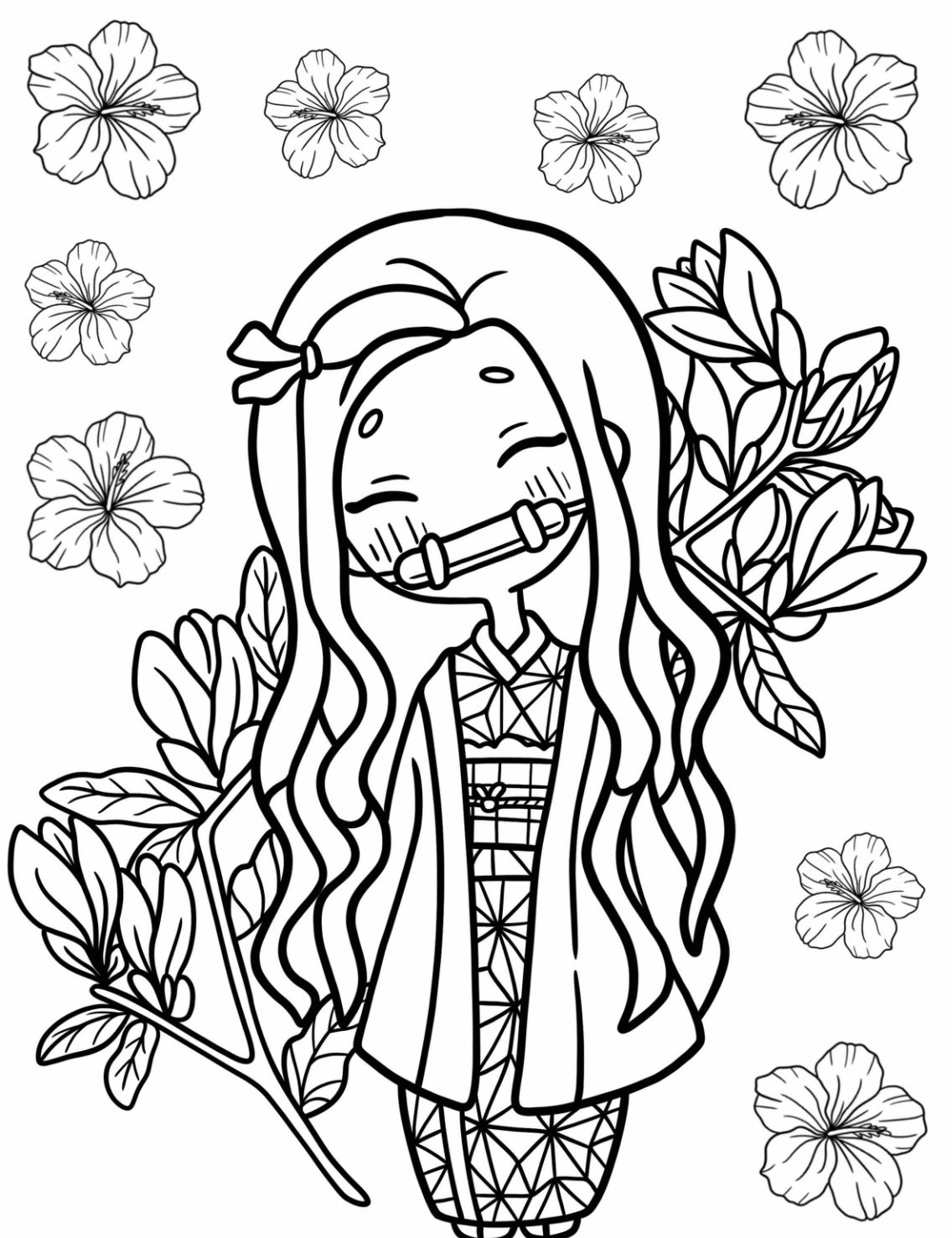 Dibujos para colorear e imprimir Nezuko