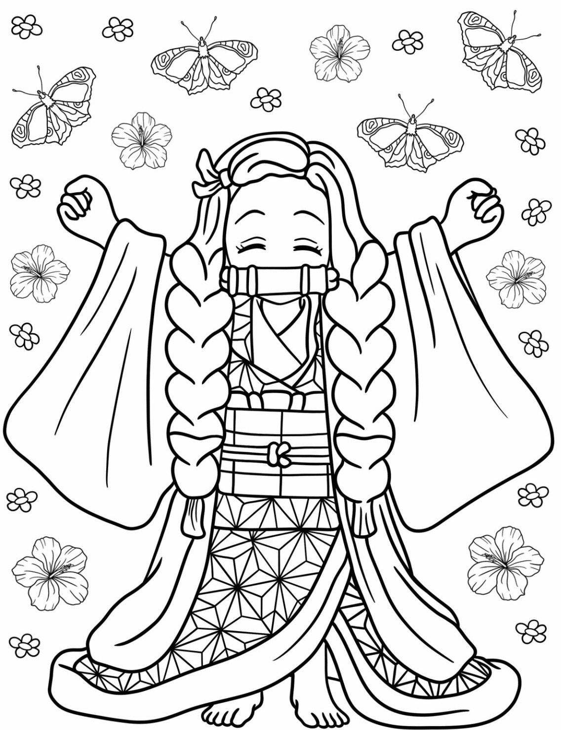 Dibujos para colorear e imprimir Nezuko