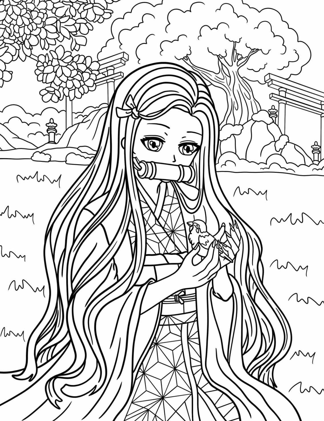 Dibujos para colorear e imprimir Nezuko