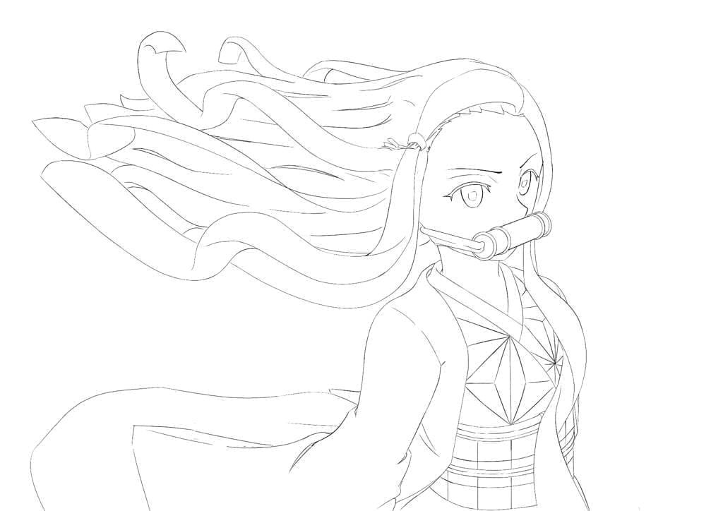 Dibujos para colorear e imprimir Nezuko