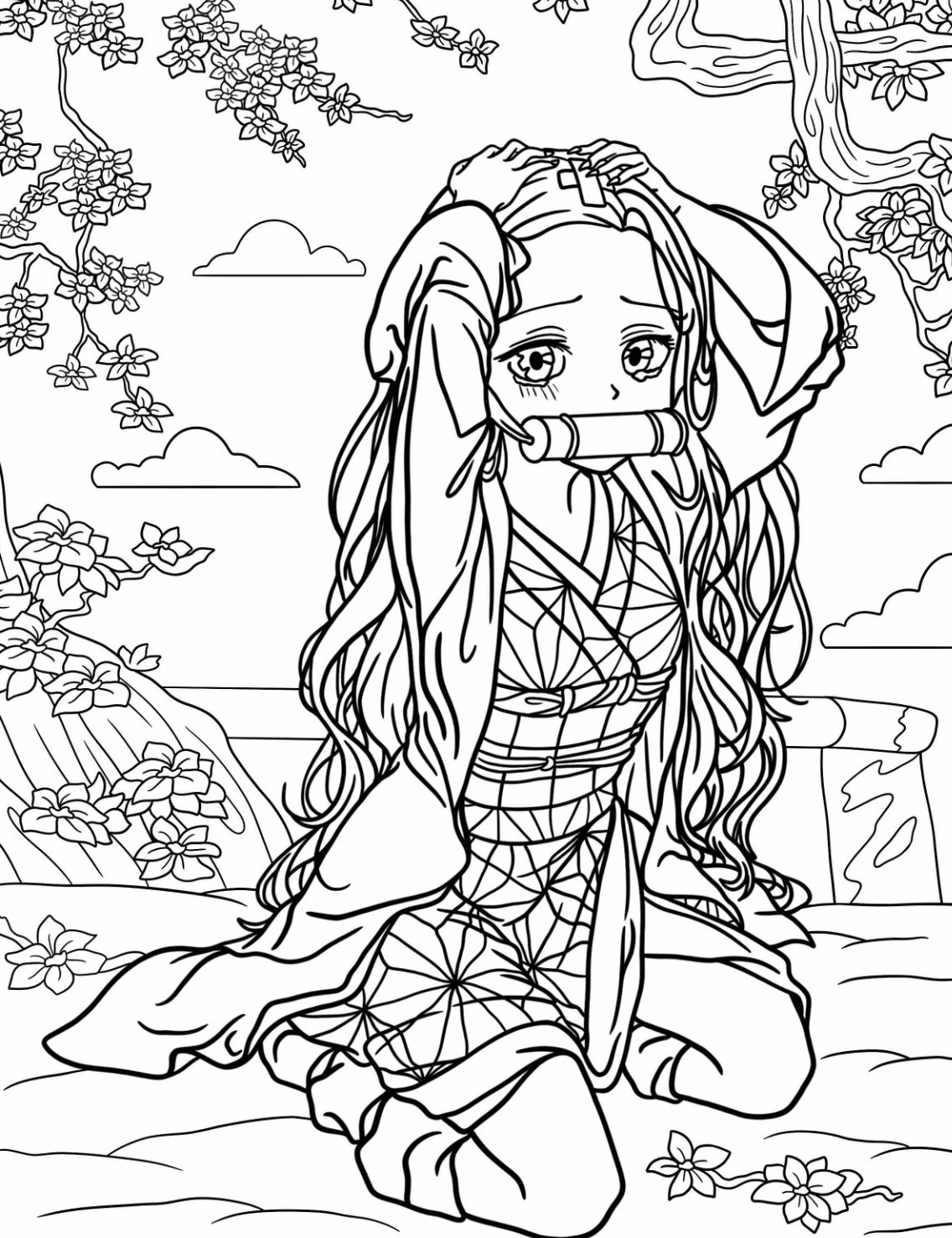 Dibujos para colorear e imprimir Nezuko