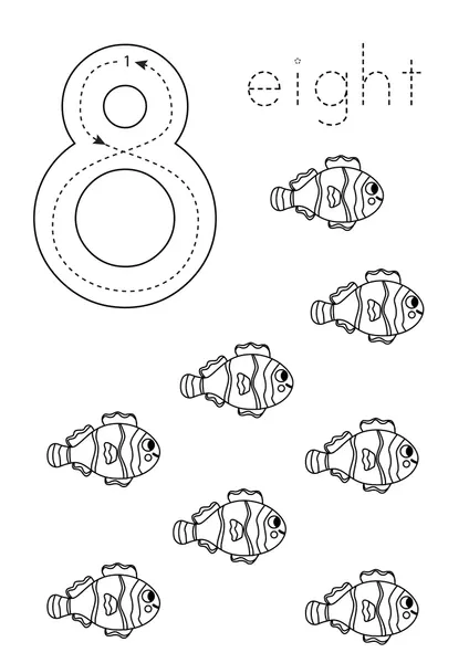 Dibujos para colorear e imprimir Number Eight