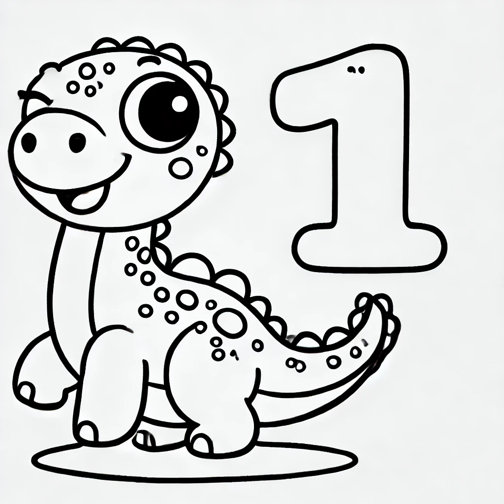 Number one coloring pages 7