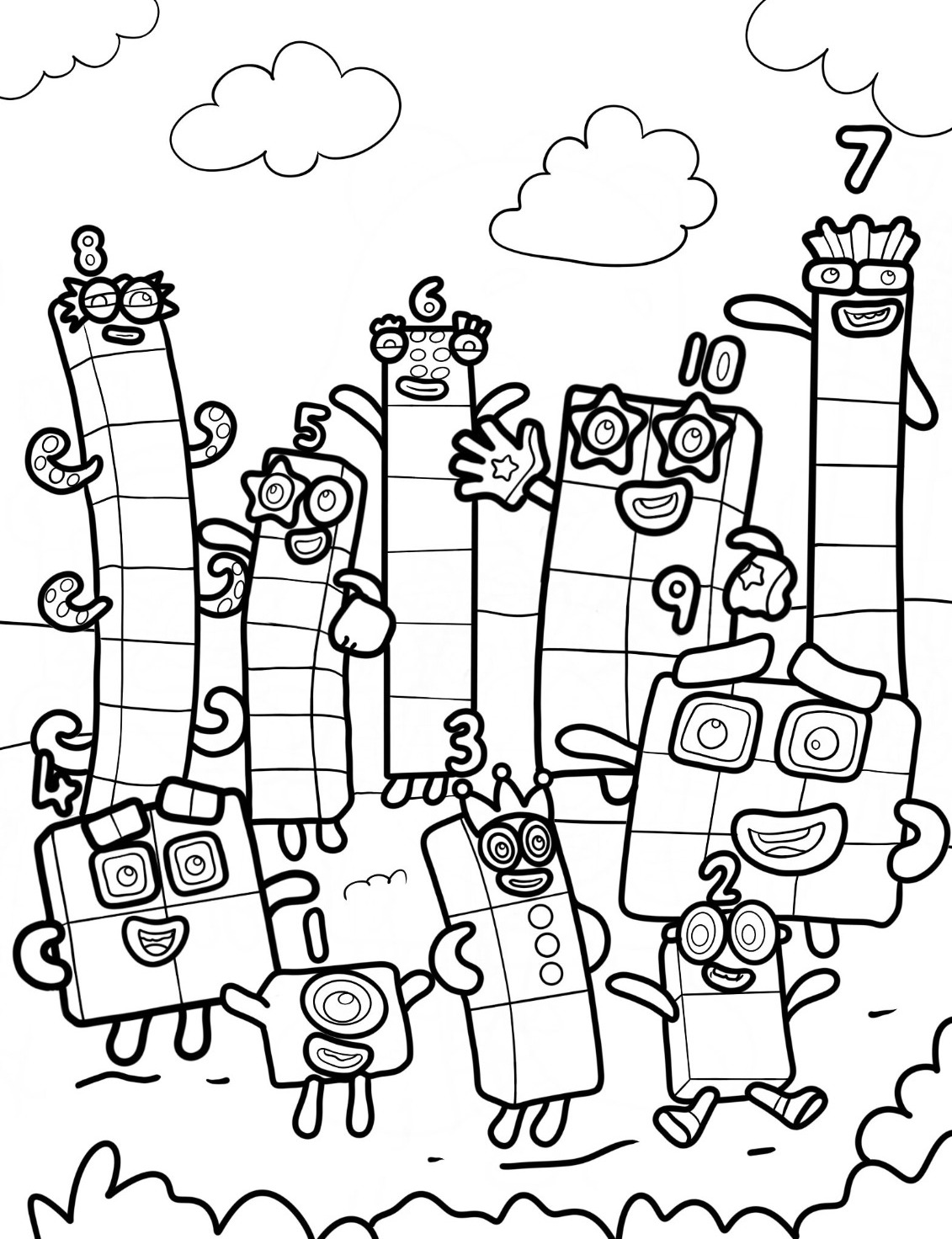 Dibujos para colorear e imprimir Numberblocks