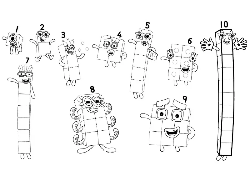 Dibujos para colorear e imprimir Numberblocks