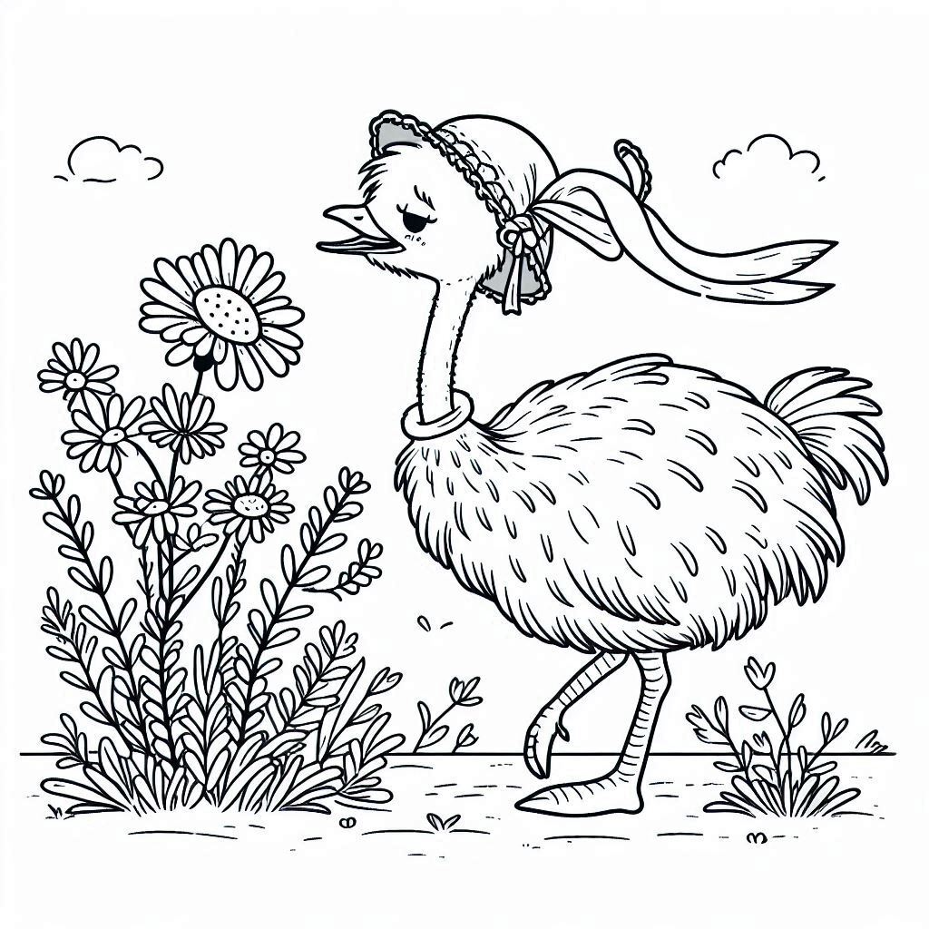 Dibujos para colorear e imprimir Ostrich