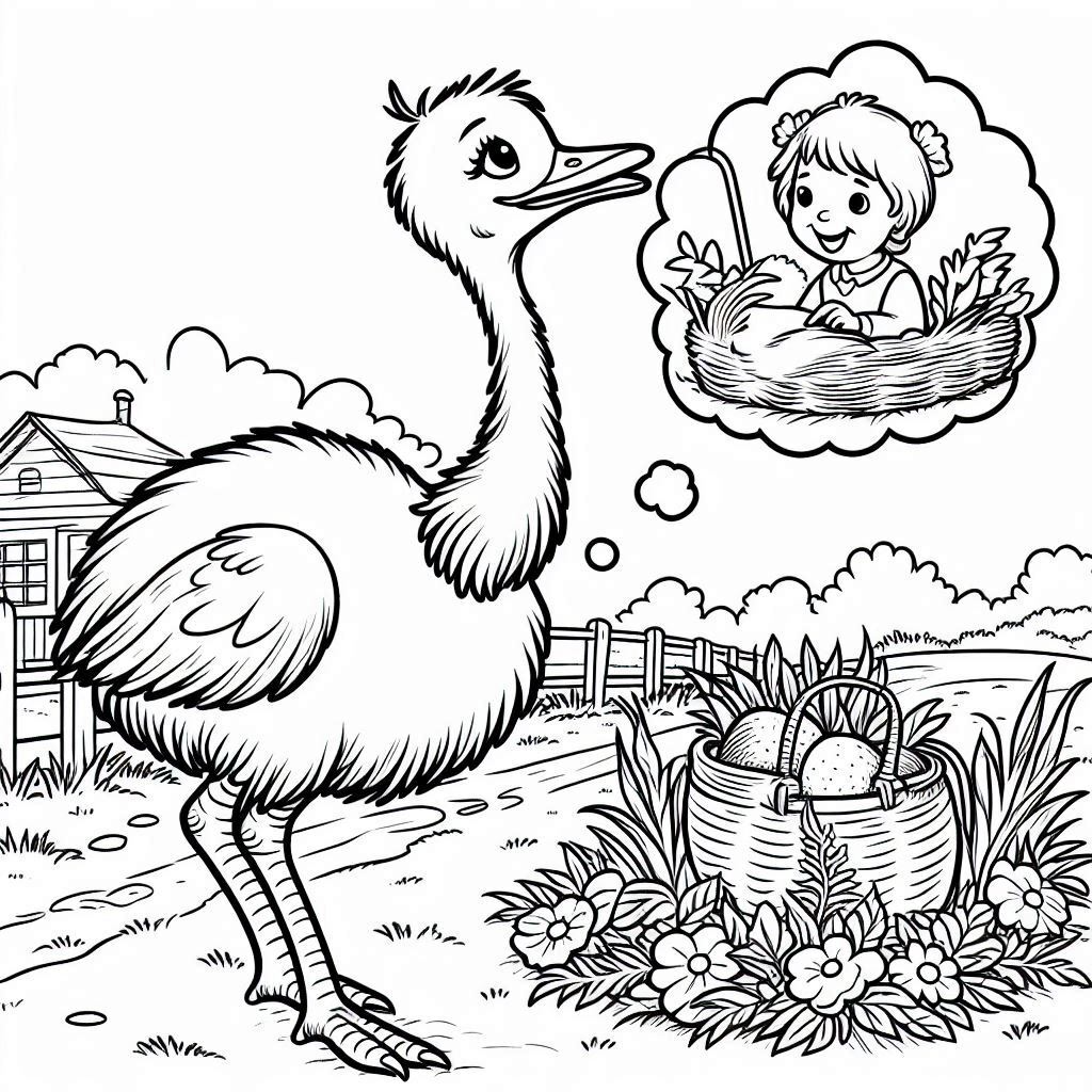 Dibujos para colorear e imprimir Ostrich