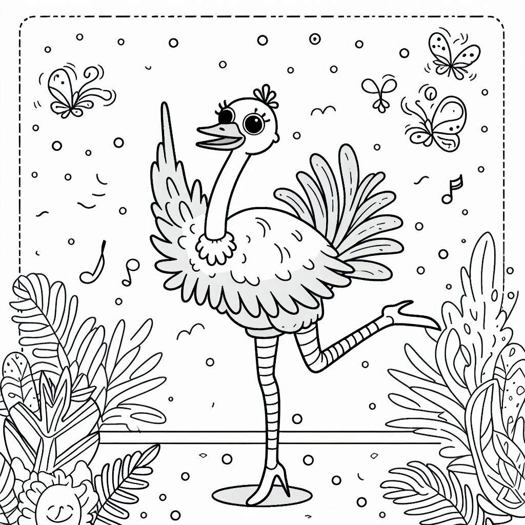 Dibujos para colorear e imprimir Ostrich