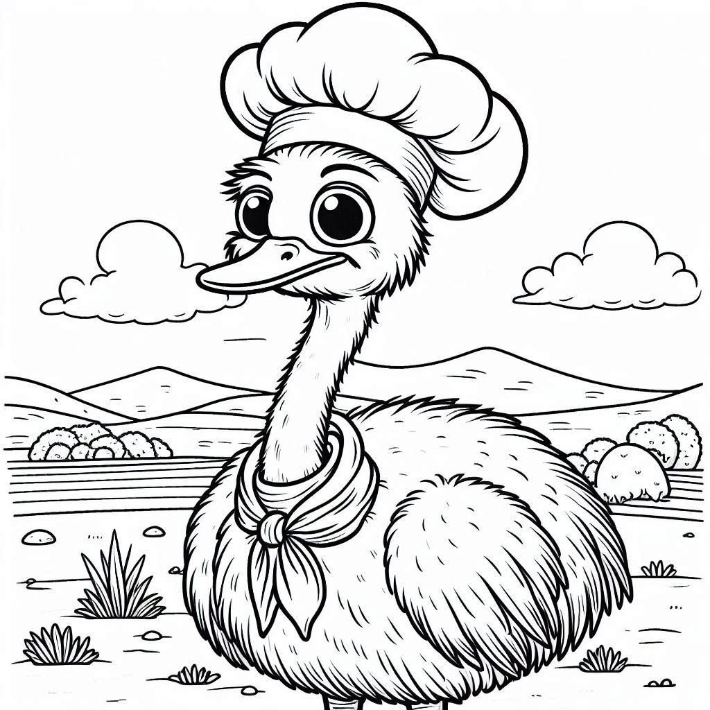 Dibujos para colorear e imprimir Ostrich