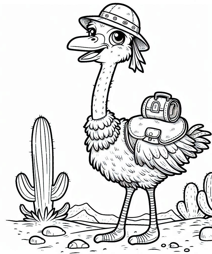 Dibujos para colorear e imprimir Ostrich