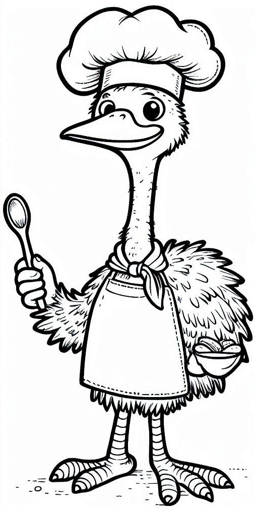 Dibujos para colorear e imprimir Ostrich