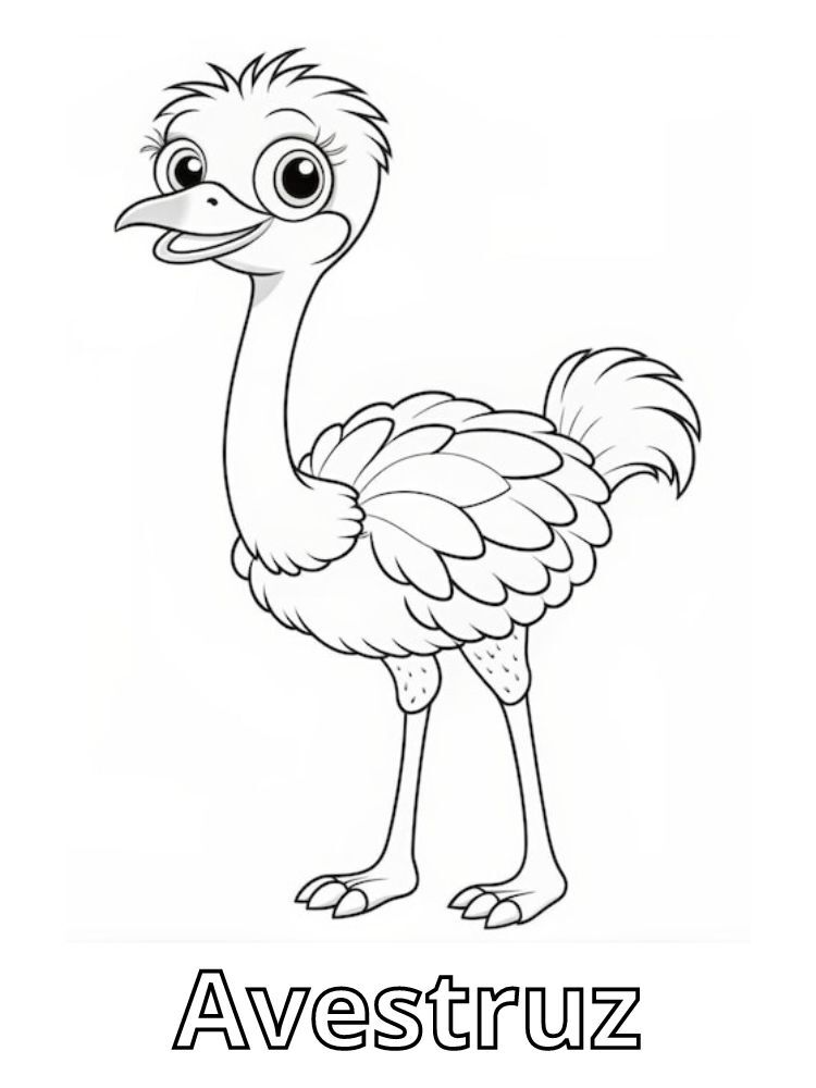 Dibujos para colorear e imprimir Ostrich