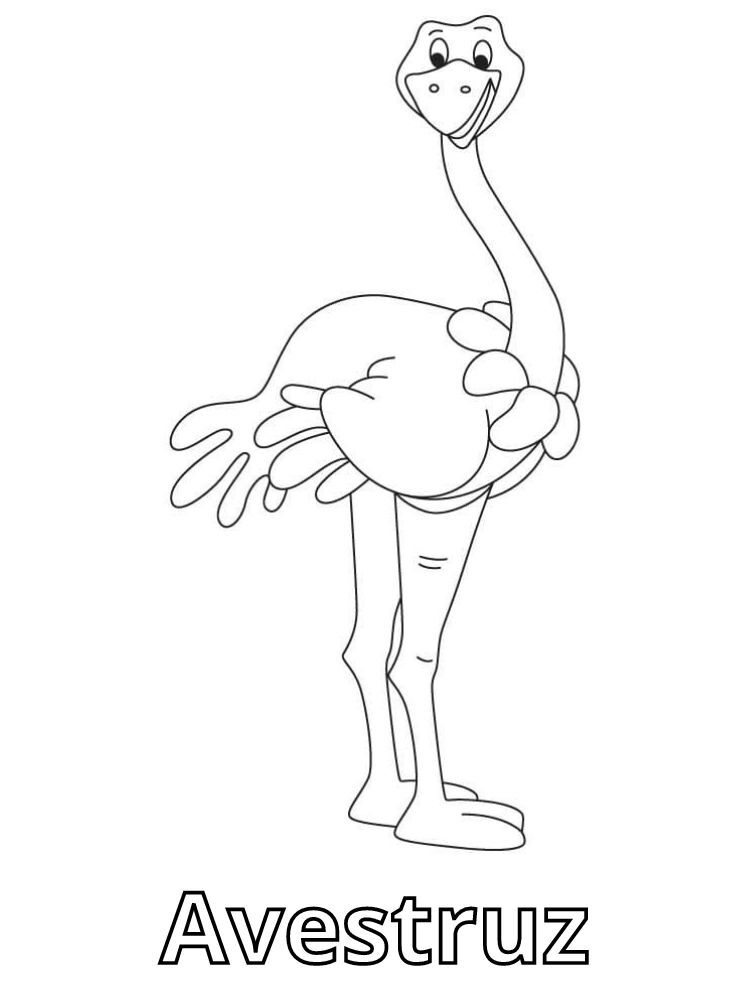 Dibujos para colorear e imprimir Ostrich