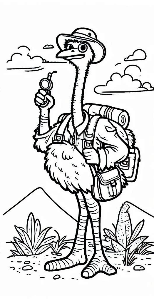 Dibujos para colorear e imprimir Ostrich