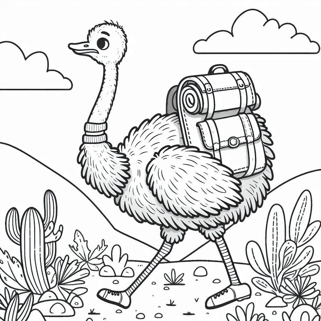 Ostrich coloring page 37