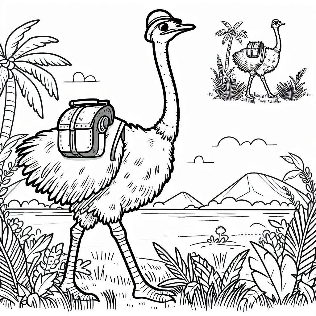 Dibujos para colorear e imprimir Ostrich